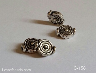 Silver Bali Style Flat spacer bead